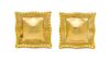 * A Pair 18 Karat Yellow Gold Earclips, Paul Morelli, 16.30 dwts.