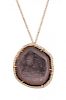 An 18 Karat Rose Gold, Geode and Diamond Pendant Necklace, Kimberly McDonald for Rockras, 12.20 dwts.