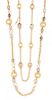 A Collection of 18 Karat Yellow Gold and Cultured Baroque South Sea Pearl 'Golden Brown' Station Necklaces, Yvel, 50.70 dwts.