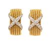 A Pair of 18 Karat Yellow Gold, Platinum and Diamond 'Rope Six-Row' Earclips, Schlumberger Studios for Tiffany & Co., 11.50 d