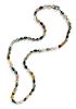 A 24 Karat Yellow Gold, Oxidized Silver, Jasper and Agate Bead Necklace, Yossi Harari, 74.40 dwts.