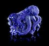 A Lapis Lazuli Octopus Carving,, Afghanistan,, carved from intense blue lapis lazuli from the historic source, depicting a lifel
