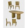 KARL SPRINGER Dining table and four chairs