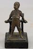French, Signed Antique Bronze Sculpture of a Boy