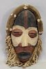 African Painted Mask w/ Cowrie Shells