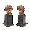 A Pair of Continental Carved Giltwood Busts Height overall 7 1/2 inches.