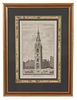 A Collection of Six Architectural Engravings Largest framed dimensions 23 x 18 inches.