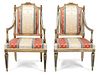 A Pair of Louis XV Style Painted Fauteiuls
