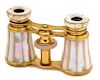 A Pair of Le Maire Fabi Mother-of-Pearl and Brass Opera Glasses