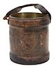 An English Leather Fire Bucket Height 15 1/2 inches.