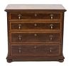A Chippendale Style Mahogany Chest of Drawers Height 35 1/2 x width 38 3/4 x depth 20 inches.