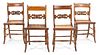 A Group of Four Victorian Style Tiger Maple Side Chairs