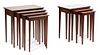 Two Sets of Federal Style Mahogany Nesting Tables Height of largest 25 x width 24 x depth 15 1/4 inches.