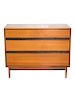 A Danish Teak Three Drawer Chest of Drawers Height 29 3/4 x width 38 x depth 17 inches.