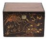 A Chinese Tea Chest Height 16 1/4 x width 25 x depth 20 1/4 inches.