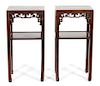 A Pair of Carved Chinese Rosewood Side Tables