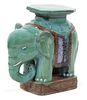 A Chinese Glazed Ceramic Elephant Pedestal Height 20 x width 17 x depth 10 inches.