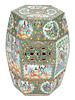 A Chinese Export Rose Medallion Octagonal Barrel-Form Garden Seat Height 19 x diameter 13 1/2 inches.