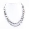 Vintage Italian 18 Karat White Gold Beaded Long Necklace also coverts to two necklaces and one bracelet.