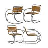 VAN DER ROHE; KNOLL Set of four armchairs