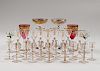 Clear Gilded Cordials and Sherry Glasses, Plus