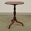 Federal Carved and Inlaid Octagonal Mahogany Tilt-top Candlestand, (imperfections), ht. 27 1/4, wd. 14, dp. 21 in.