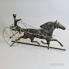 Molded Copper Horse and Sulky Weathervane, (imperfections), ht. 17, lg. 34 in.
