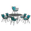 RUSSEL WOODARD Dining table and six armchairs