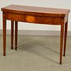 Federal Inlaid Mahogany Veneer Card Table, possibly Massachusetts or New Hampshire, early 19th century, (imperfections), ht.