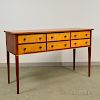 Federal-style Cherry and Tiger Maple Sideboard, ht. 38 1/2, wd. 63 3/4, dp. 21 1/2 in.