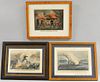 Three Framed Currier & Ives Engravings, Gen Shields At The Battle Of Winchester Va 1862, Interior Of Fort Sumter, and The Gre