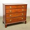 Chippendale Mahogany Chest of Drawers, late 18th century, ht. 39, wd. 41 3/4, dp. 19 1/4 in.