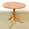 Queen Anne-style Maple Tilt-top Tea Table, ht. 28, dia. 31 1/2 in.