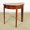 Federal-style Mahogany Demilune Card Table, ht. 31, wd. 32, dp. 17 in.