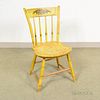 Yellow-painted Thumb-back Windsor Side Chair, ht. 32 1/2 in.