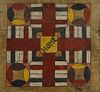 Paint-decorated Pine Parcheesi Game Board, ht. 22 1/2, wd. 24 1/2 in.