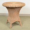 Wicker Round-top Table, ht. 29, wd. 30 in.