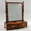 Regency Mahogany and Mahogany Veneer Bow-front Dressing Mirror, England, 19th century, (losses), ht. 24, wd. 20, dp. 10 in.