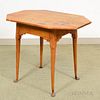 Queen Anne-style Cherry Octagonal-top Tea Table, ht. 26 1/2, wd. 31 3/4, dp. 23 in.