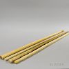 Four Whalebone Canes, 19th century, (each lacking its top), lg. to 34 5/8 in.