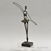 Bronze Wire-form Figure of a Ballerina, ht. 14 3/4 in.
