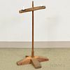 Primitive Chip-carved Pine X-base Two-light Candlestand, ht. 30 1/2 in.