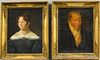 Two Framed American School Portraits, 19th century, ht. 20, wd. 16 3/4 in.