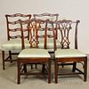 Two Pairs of Chippendale and Chippendale-style Chairs, a period pair of ribbon-back, ht. to 38 in.