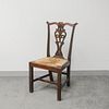 Chippendale Carved Mahogany Rush-seat Side Chair, late 18th century, ht. 38 1/2 in.