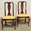 Pair of Queen Anne-style Mahogany Side Chairs, ht. 40 in.