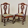 Pair of Transitional Federal Carved Mahogany Side Chairs, (imperfections), ht. 42 in.