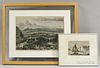 Two Framed Harper's Weekly Colored Lithographs, Ice-Boats on the Hudson and West Point and Vicinity from Fort Putnam.