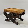 Classical Carved Mahogany Footstool, Boston, early 19th century, ht. 14, wd. 20, dp. 14 in.