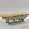 Small Gray-painted Pine Stool, ht. 7 1/2, wd. 24, dp. 8 in.